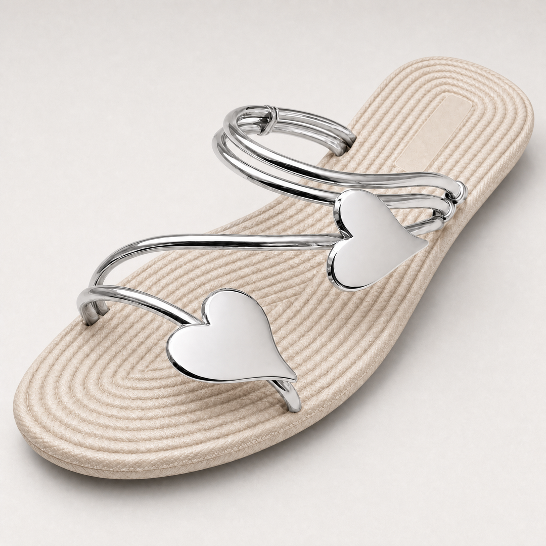 Rivae Heart Cross-Strap Sandals